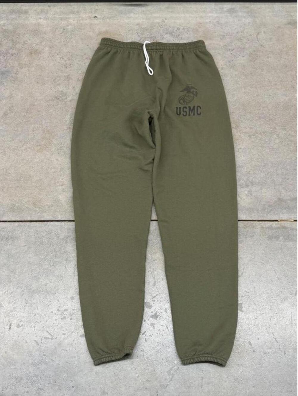 vintage united states marine corps usmc military olive green jogger sweatpants